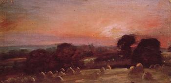 John Constable : A Hayfield at East Bergholt